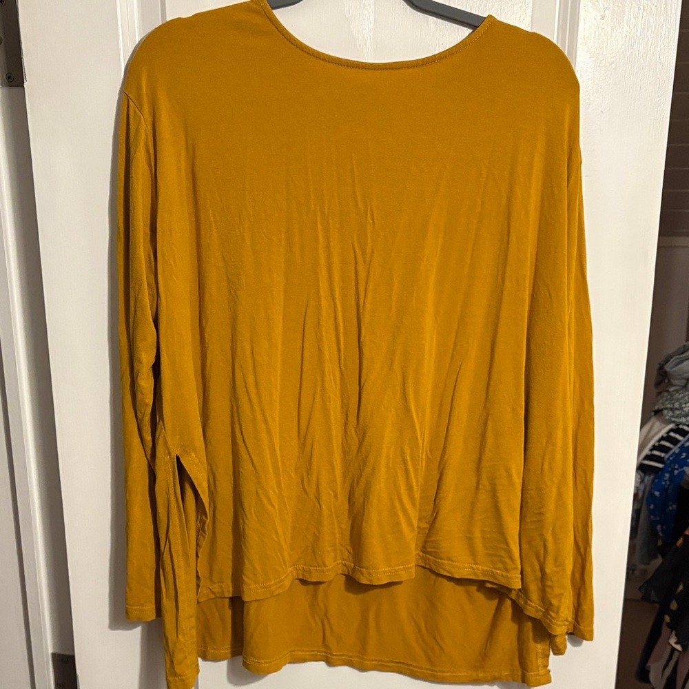 Easel Mustard Long Sleeve Top- Small